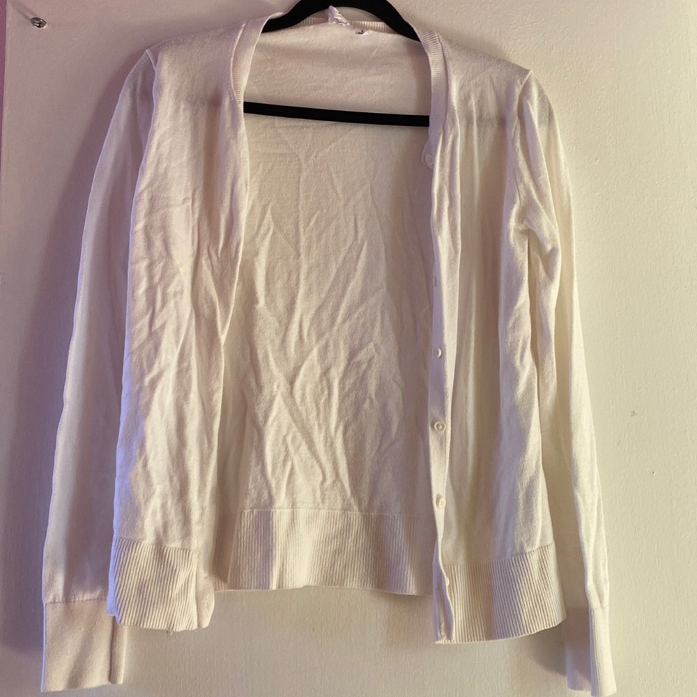 GAP White Button Up Cardigan